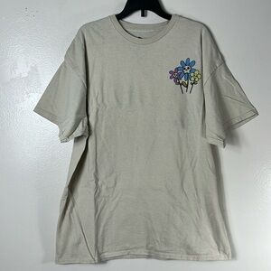 Of mind tan graphic T-shirt stay positive women’s size L